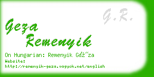 geza remenyik business card